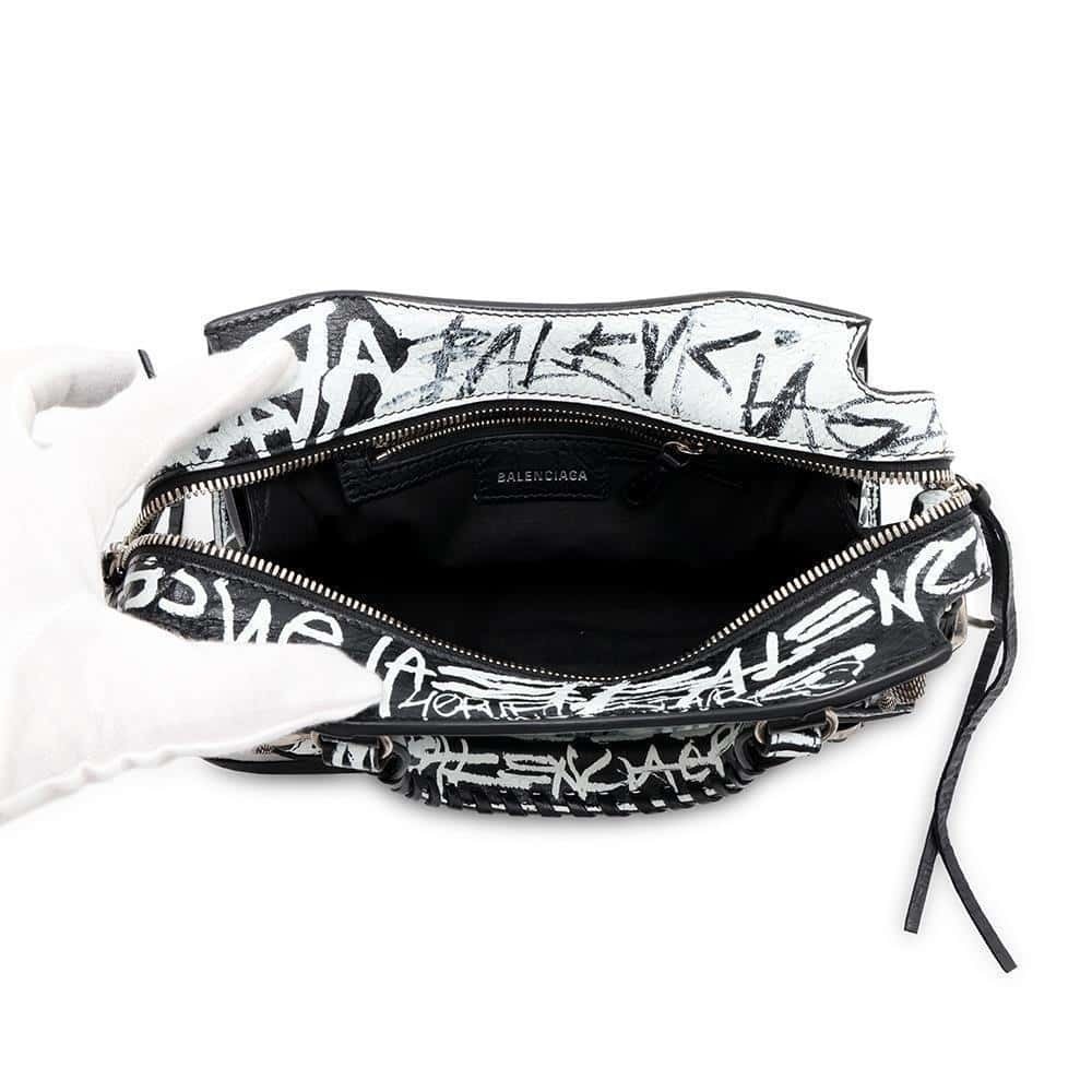Balenciaga Neo Cagol Graffiti XS Handbag Shoulder Bag Black White - Picture 6 of 12